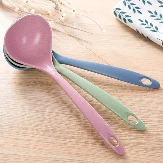 1PC Eco-Friendly Wheat Straw Soup Spoon – Lightweight Rice Ladle for Dinner, Meal Prep & Kitchen Use