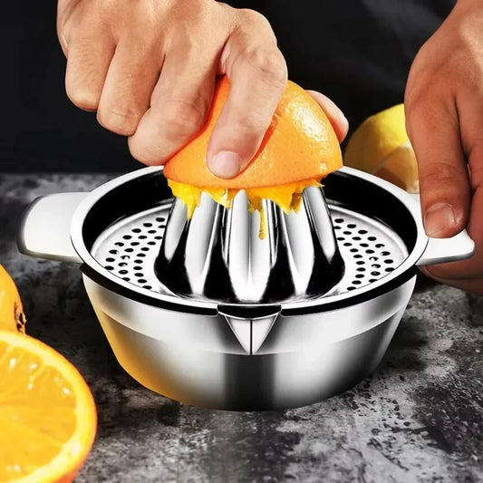 304 Stainless Steel Manual Citrus Juicer – Portable Hand Press for Lemon, Orange, & Fruit Juicing