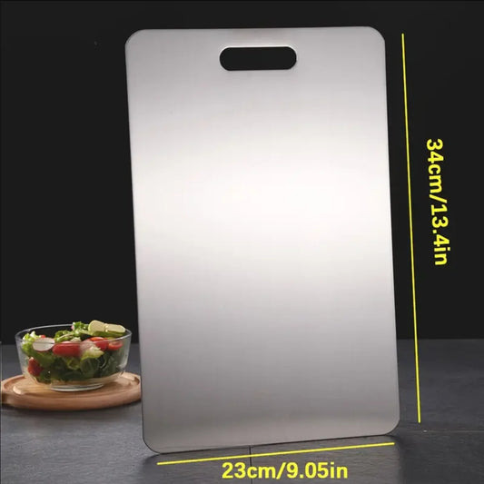 Titanium-Coated 304 Stainless Steel Cutting Board – Double-Sided, Thickened Food-Grade Chopping Board for Meat & Fruit