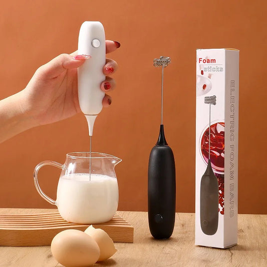 Mini Electric Milk Frother – Wireless Handheld Coffee Whisk & Egg Beater for Cappuccino, Latte & Kitchen Mixing