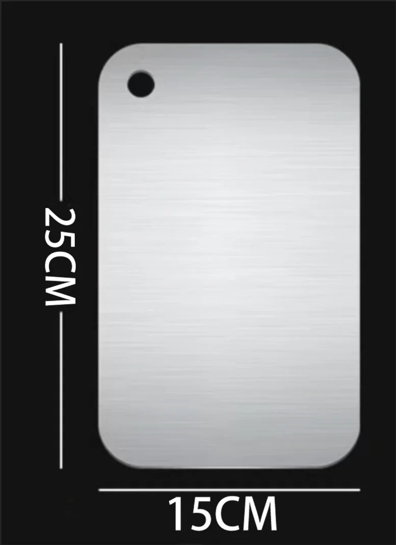 Titanium-Coated 304 Stainless Steel Cutting Board – Double-Sided, Thickened Food-Grade Chopping Board for Meat & Fruit