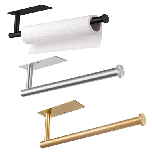 Punch-Free Paper Towel Holder – Under Cabinet Kitchen Roll Holder for Tissue, Foil & Wrap Storage