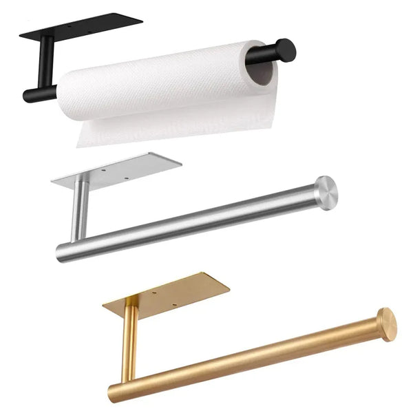 Punch-Free Paper Towel Holder – Under Cabinet Kitchen Roll Holder for Tissue, Foil & Wrap Storage
