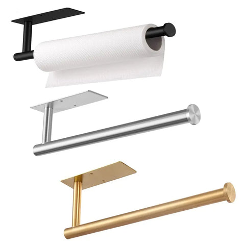 Punch-Free Paper Towel Holder – Under Cabinet Kitchen Roll Holder for Tissue, Foil & Wrap Storage