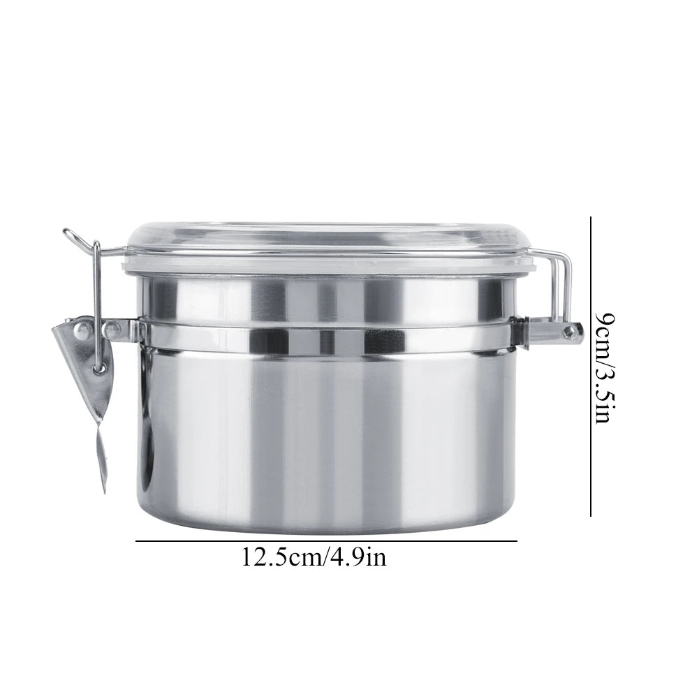 Stainless Steel Vacuum-Sealed Coffee Container – Airtight Storage Jar for Coffee Beans & Grounds, 800–1800ml Options