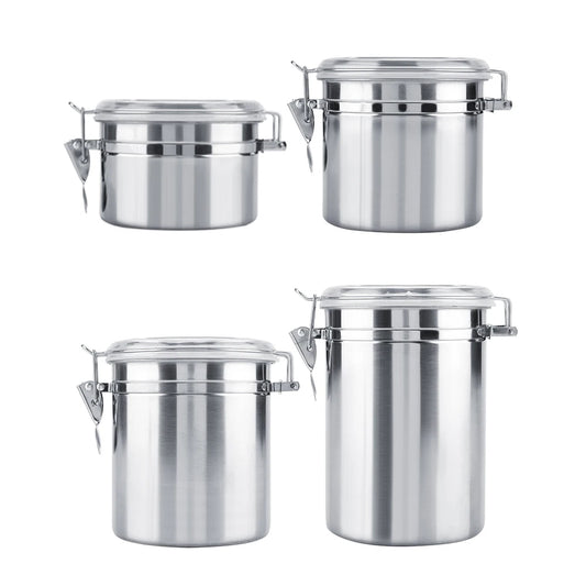 Stainless Steel Vacuum-Sealed Coffee Container – Airtight Storage Jar for Coffee Beans & Grounds, 800–1800ml Options