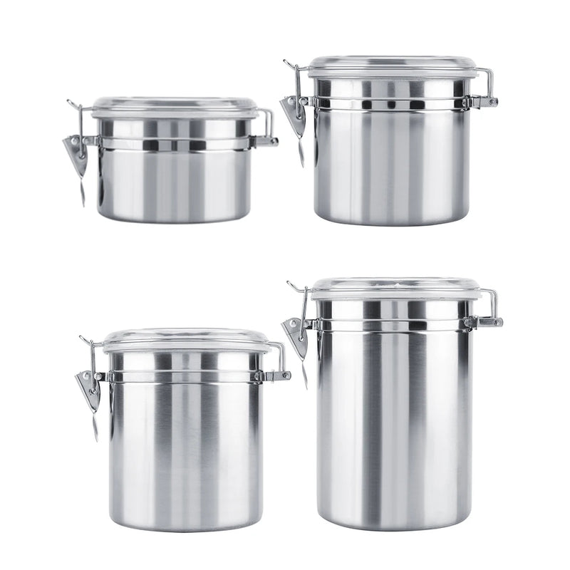 Stainless Steel Vacuum-Sealed Coffee Container – Airtight Storage Jar for Coffee Beans & Grounds, 800–1800ml Options
