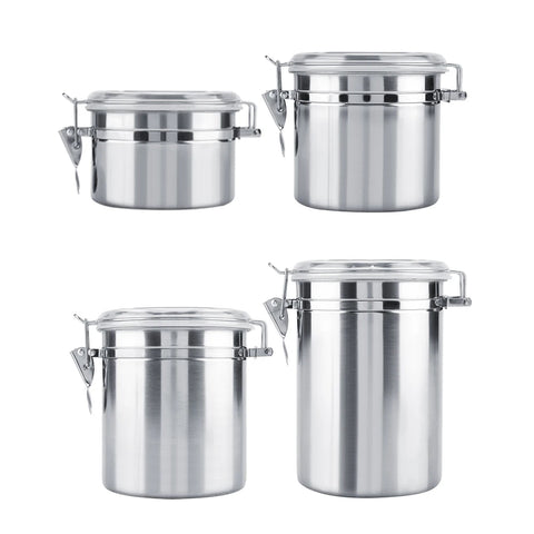 Stainless Steel Vacuum-Sealed Coffee Container – Airtight Storage Jar for Coffee Beans & Grounds, 800–1800ml Options