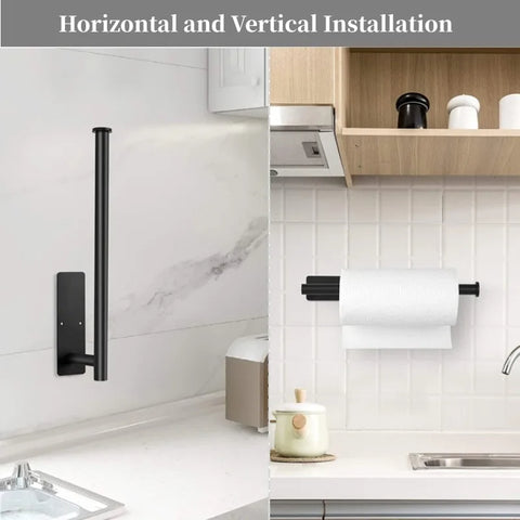 Punch-Free Paper Towel Holder – Under Cabinet Kitchen Roll Holder for Tissue, Foil & Wrap Storage