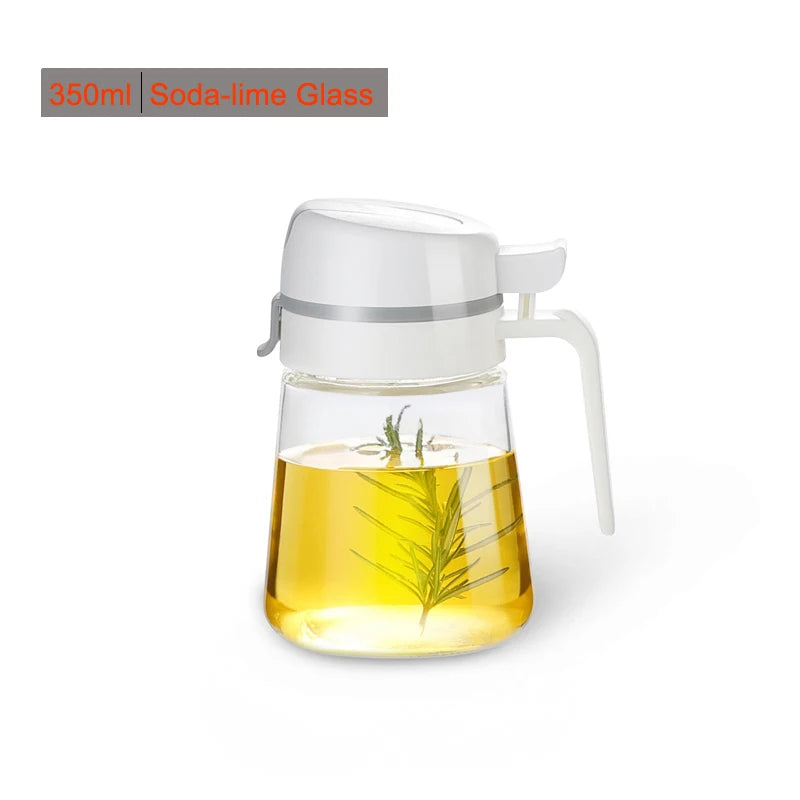 Auto-Flip Olive Oil Dispenser Bottle – Leakproof Glass Container for Cooking Oil, Soy Sauce, or Coffee Syrup