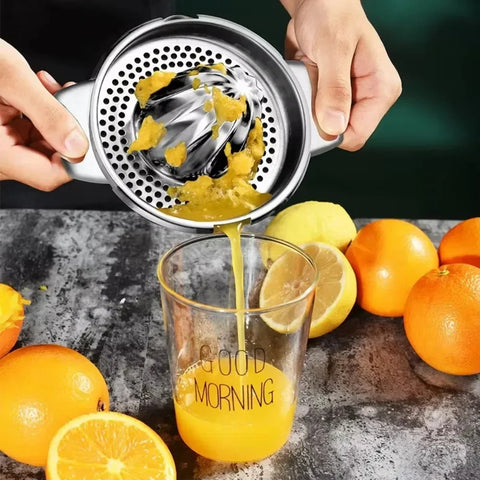 304 Stainless Steel Manual Citrus Juicer – Portable Hand Press for Lemon, Orange, & Fruit Juicing