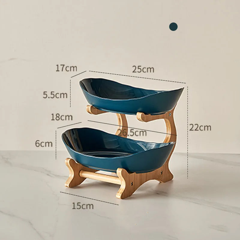 2/3-Layer Fruit & Snack Plate – Modern Plastic Dessert Stand for Candy, Dried Fruit, Cake, Salad & Home Decor