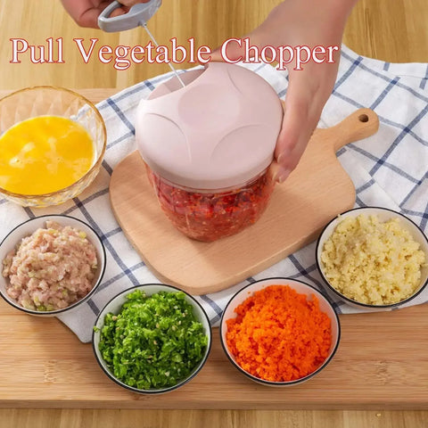Manual Garlic Chopper – 500ML/900ML Hand-Powered Food Mincer for Garlic, Vegetables, Meat & More