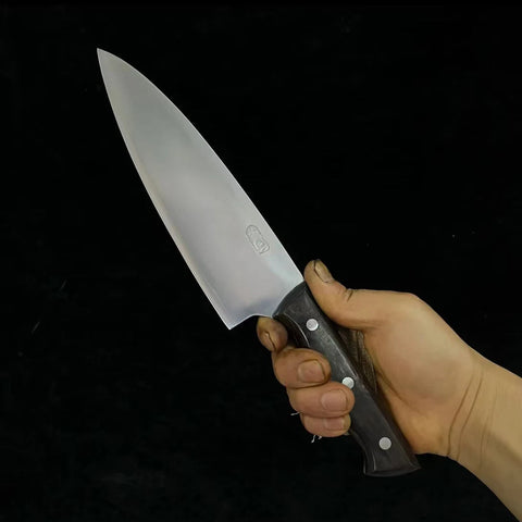 8-Inch Handmade Chef Knife – 3-Layer BG42 Aviation Steel Blade, Razor Sharp Longquan Forged Kitchen Cleaver