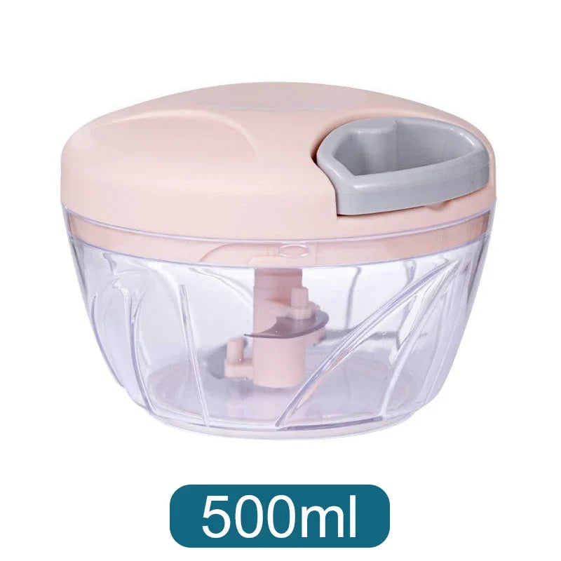 Manual Garlic Chopper – 500ML/900ML Hand-Powered Food Mincer for Garlic, Vegetables, Meat & More