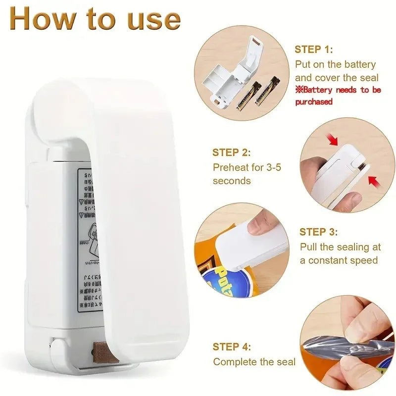 Mini Heat Bag Sealer – Portable Plastic Food Bag Sealing Machine for Snack & Package Closure