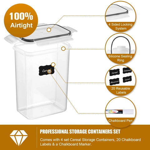 7-Piece BPA-Free Food Storage Container Set – Airtight Plastic Kitchen Boxes with Labels & Marker Pen