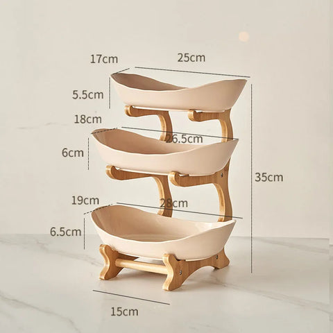 2/3-Layer Fruit & Snack Plate – Modern Plastic Dessert Stand for Candy, Dried Fruit, Cake, Salad & Home Decor