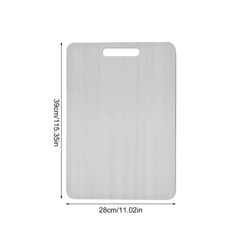 Titanium-Coated 304 Stainless Steel Cutting Board – Double-Sided, Thickened Food-Grade Chopping Board for Meat & Fruit