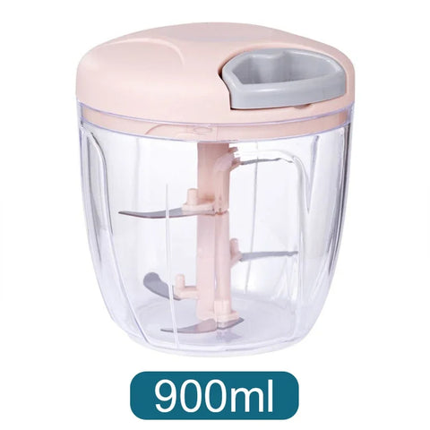 Manual Garlic Chopper – 500ML/900ML Hand-Powered Food Mincer for Garlic, Vegetables, Meat & More