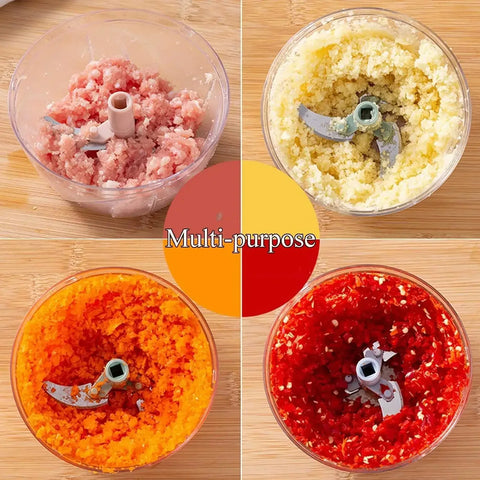 Manual Garlic Chopper – 500ML/900ML Hand-Powered Food Mincer for Garlic, Vegetables, Meat & More