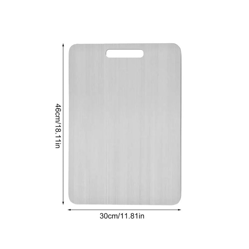 Titanium-Coated 304 Stainless Steel Cutting Board – Double-Sided, Thickened Food-Grade Chopping Board for Meat & Fruit