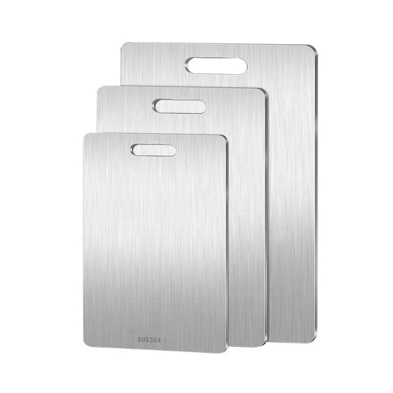 Titanium-Coated 304 Stainless Steel Cutting Board – Double-Sided, Thickened Food-Grade Chopping Board for Meat & Fruit