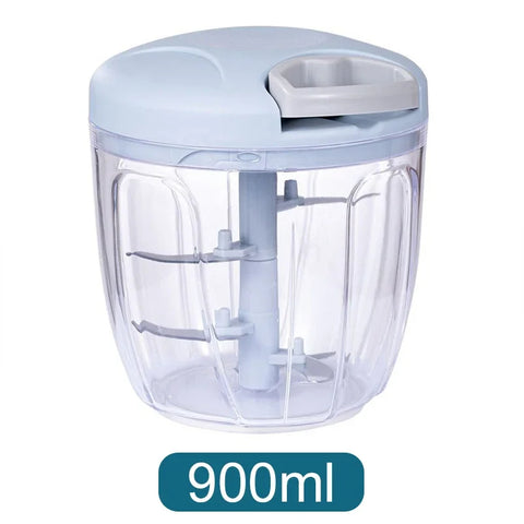 Manual Garlic Chopper – 500ML/900ML Hand-Powered Food Mincer for Garlic, Vegetables, Meat & More