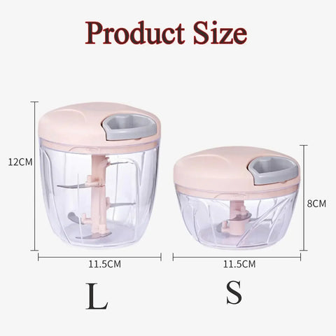 Manual Garlic Chopper – 500ML/900ML Hand-Powered Food Mincer for Garlic, Vegetables, Meat & More