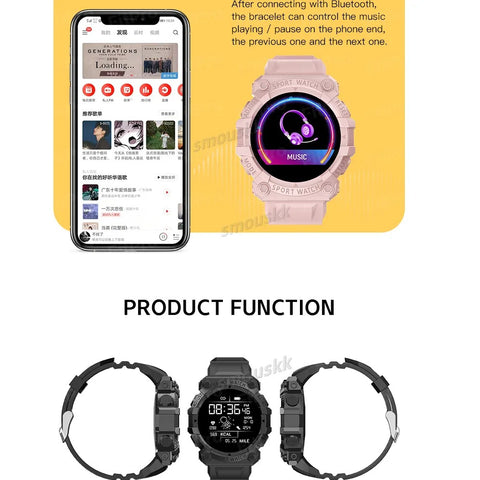 FD68S Smart Watch for Men & Women – Touch Screen Fitness Tracker, Waterproof Bluetooth Sports Bracelet for Android