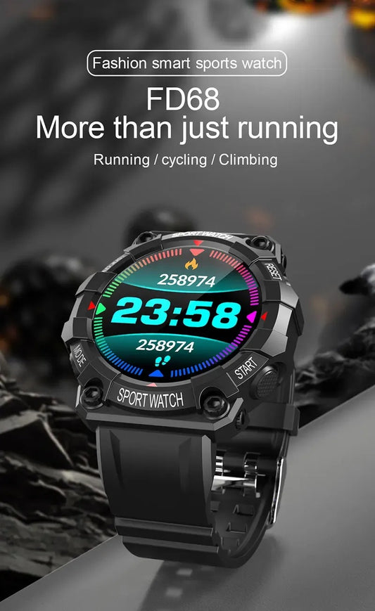 FD68S Smart Watch for Men & Women – Touch Screen Fitness Tracker, Waterproof Bluetooth Sports Bracelet for Android