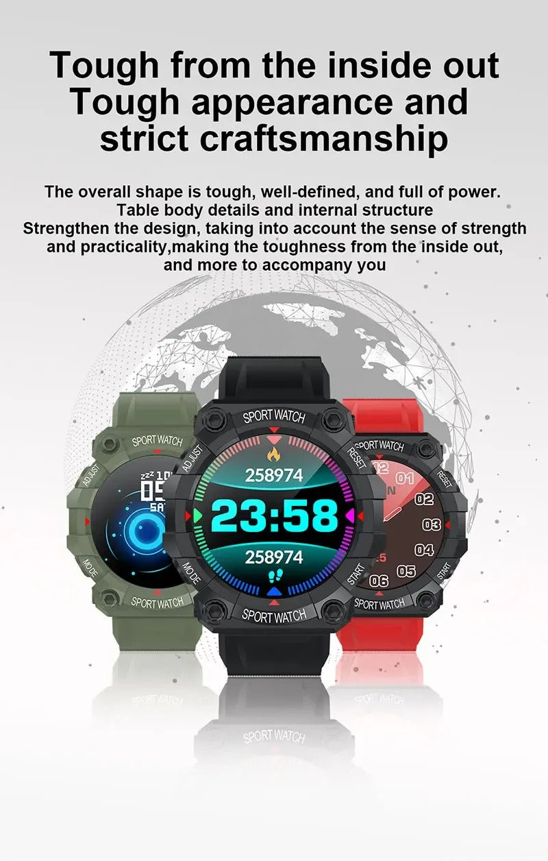 FD68S Smart Watch for Men & Women – Touch Screen Fitness Tracker, Waterproof Bluetooth Sports Bracelet for Android