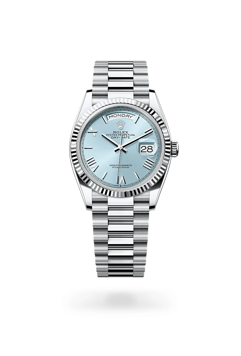Day-Date 36 – 36 mm en Platine avec Cadran Bleu Glacier |