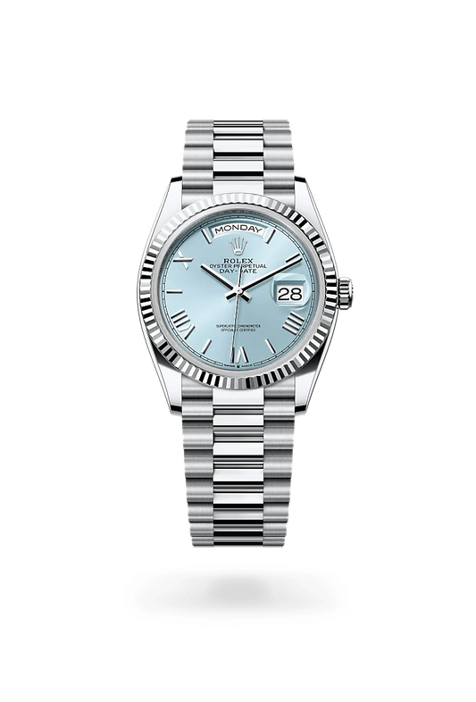 Day-Date 36 – 36 mm en Platine avec Cadran Bleu Glacier |