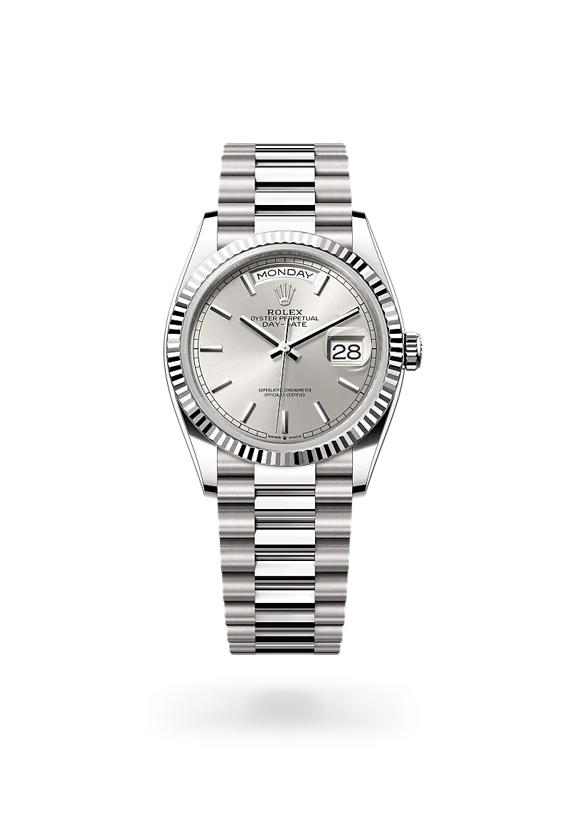 Day-Date 36 – 36 mm en Or Gris 18 ct | Élégance Discrète & Précision