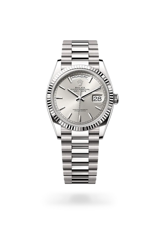 Day-Date 36 – 36 mm en Or Gris 18 ct | Élégance Discrète & Précision