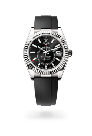 Sky-Dweller – 42 mm in 18 ct White Gold | Luxury Dual Time Zone Watch with Annual Calendar