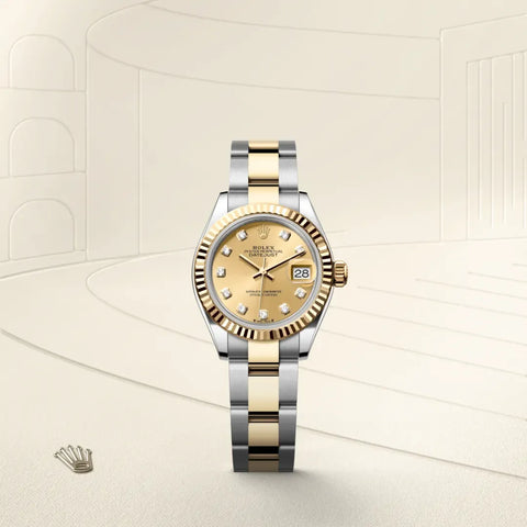 Lady-Datejust – 28 mm Yellow Rolesor | Elegant Oystersteel & 18 ct Yellow Gold Watch