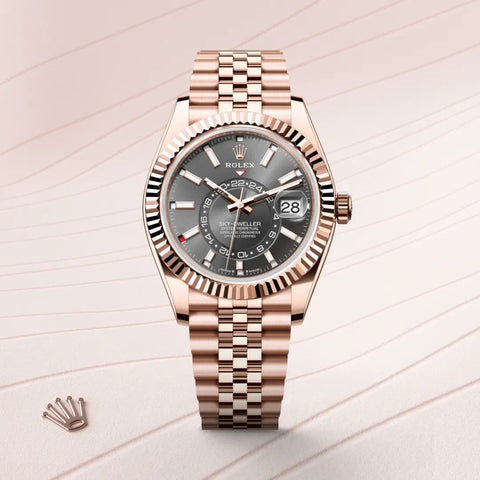 Sky-Dweller – 42 mm in 18 ct Everose Gold | Luxury Travel Watch with Dual Time Zone