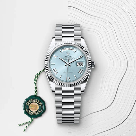 Day-Date 36 – 36 mm en Platine avec Cadran Bleu Glacier |