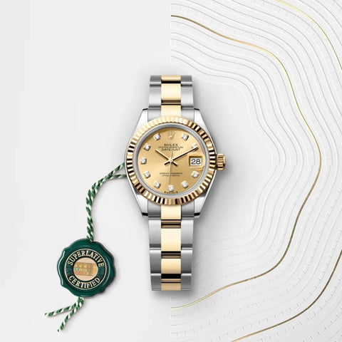 Lady-Datejust – 28 mm Yellow Rolesor | Elegant Oystersteel & 18 ct Yellow Gold Watch