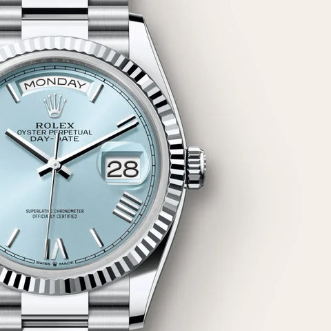 Day-Date 36 – 36 mm en Platine avec Cadran Bleu Glacier |