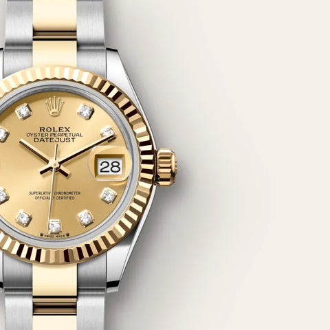 Lady-Datejust – 28 mm Yellow Rolesor | Elegant Oystersteel & 18 ct Yellow Gold Watch