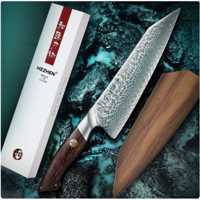 Kemp knives™ Professional Kitchen HEZHEN 8.3 Inches 73 Layers Damascus
