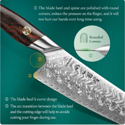 Professional Kitchen HEZHEN 8.3 Inches 73 Layers Damascus