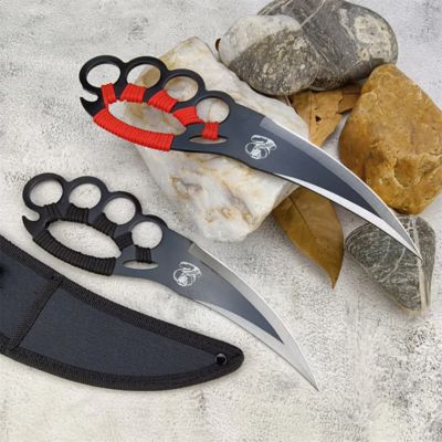 EDC Knu/ckle Fixed Full-Tang 5cr13mov for Outdoor Camping