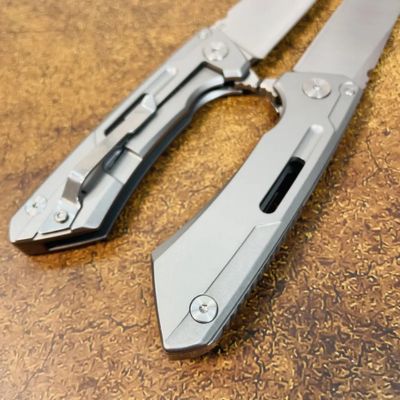R1691 Flipper Folding Knife D2 Satin for outdoor hunting knife - Kemp Knives™